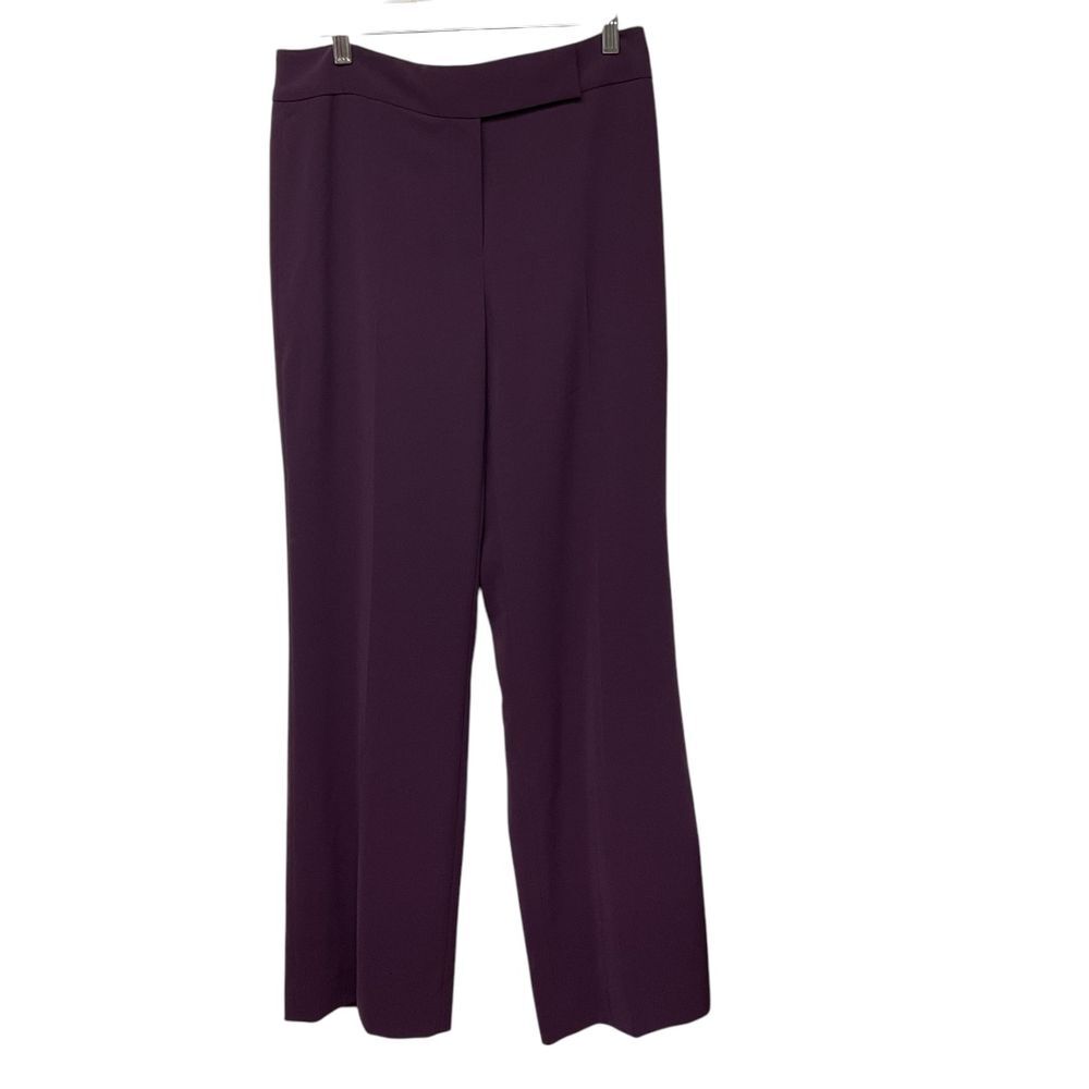 Women's Elegant Straight Trouser Pants 6 Purple Career Workwear